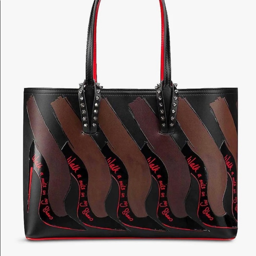 Christian Louboutin Authentic RARE BLM collab Bag Walk A Mile In My Shoes